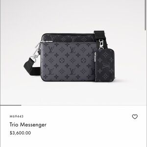 Louis Vuitton Black and Gray Trio Messenger Bag